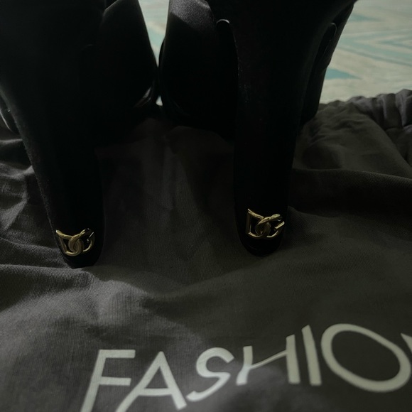 Dolce & gabbana dg logo satin block mules - Picture 3 of 5